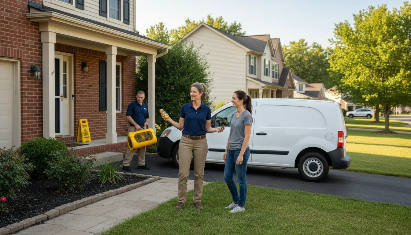 Residential water damage restoration in Golden, IL